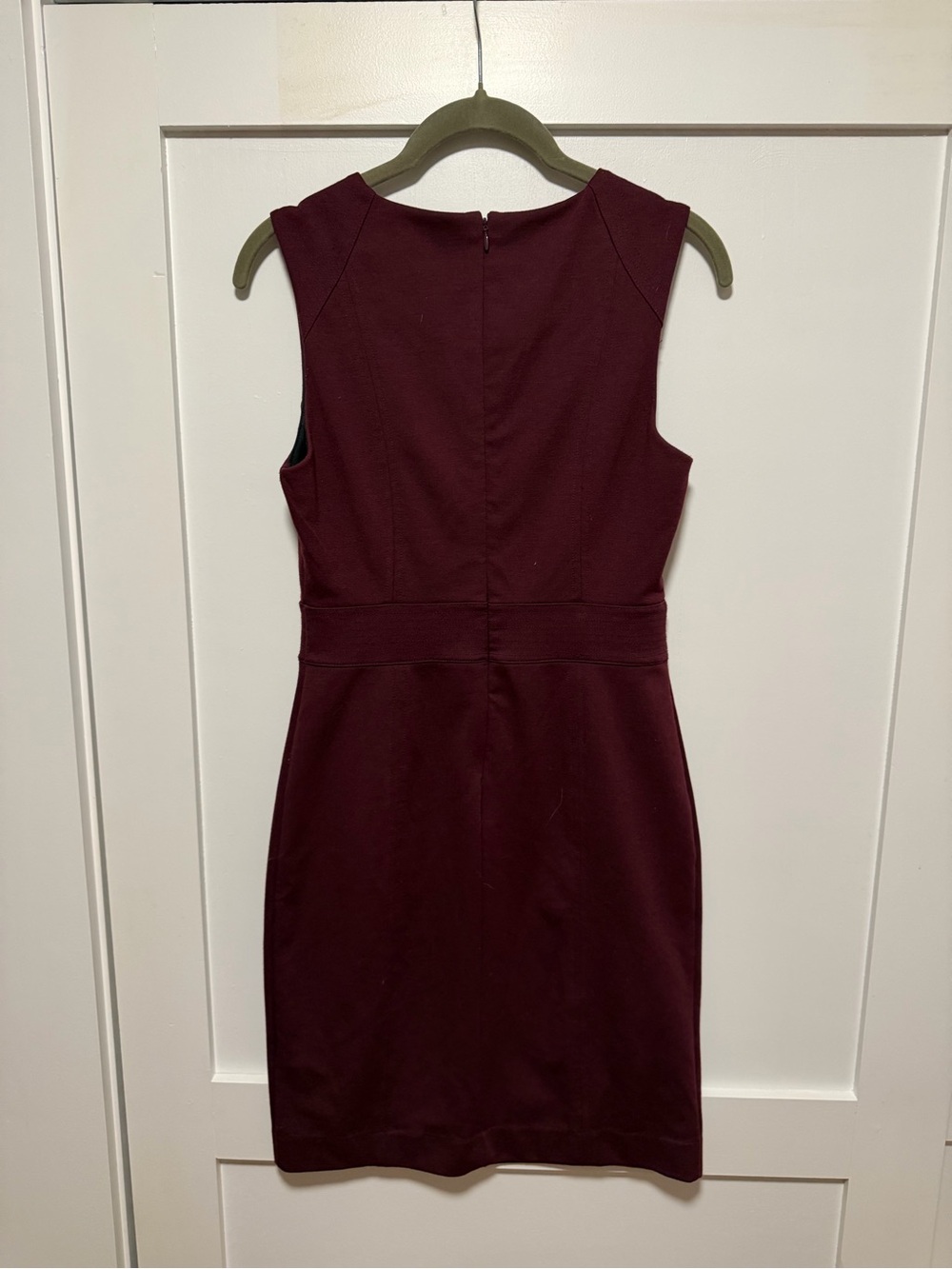 Banana Republic Sleeveless Wine-Red Mini Dress with Gold Buttons - Picture 3 of 3